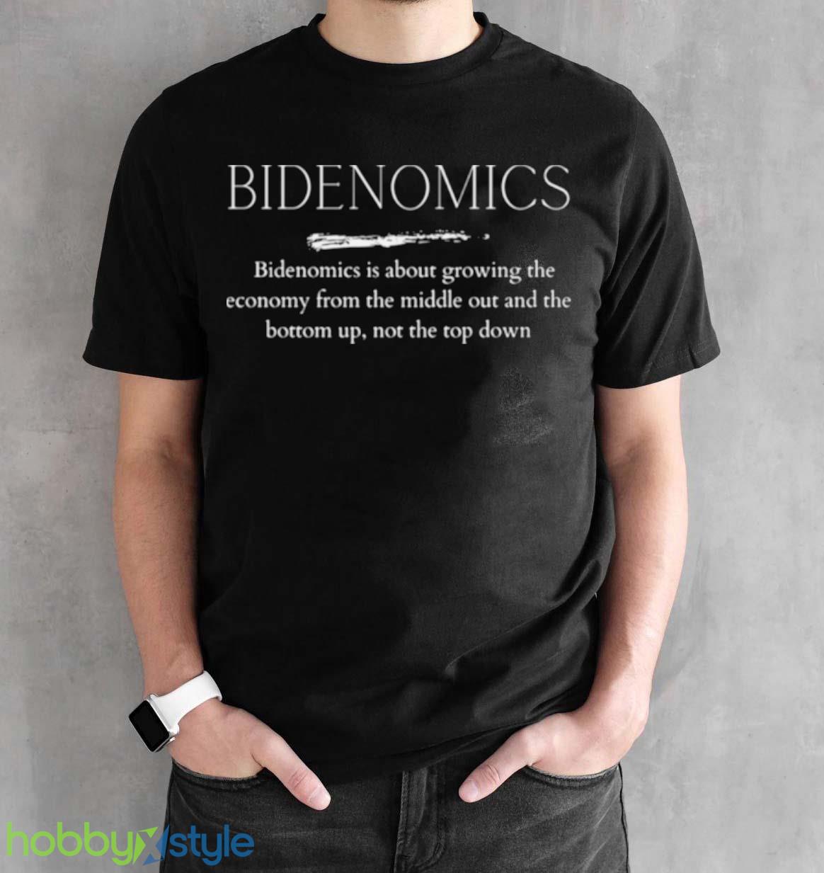 Bidenomics White Text Political Design shirt - Black Unisex T-Shirt Bidenomics White Text Political Design shirt - Black Unisex T-Shirt