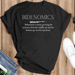 Bidenomics White Text Political Design shirt - Black T-Shirt