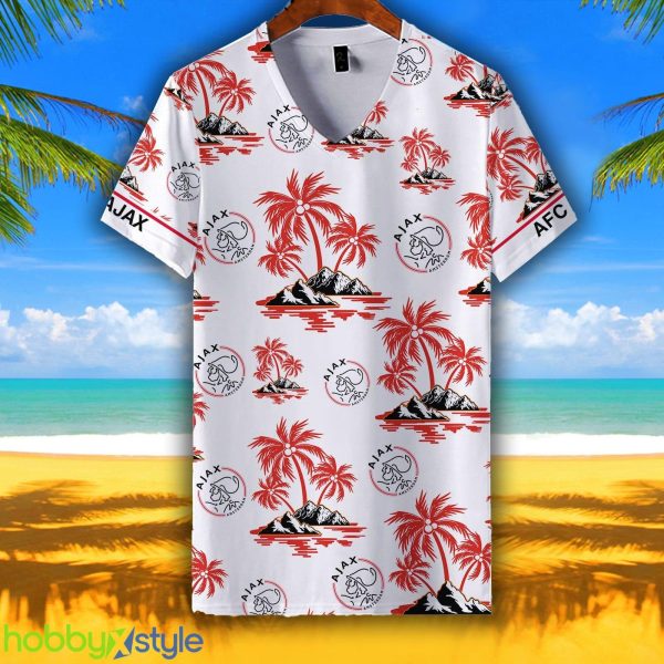 Big Logo Eredivisie AFC Ajax Team Vneck 3D Tshirt For Fans - Big Logo Eredivisie AFC Ajax Team Vneck 3D Tshirt For Fans