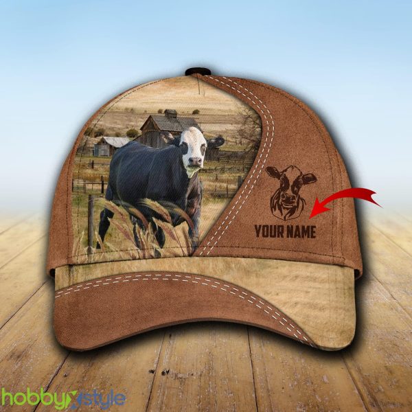 Black Baldy Custom Name Brown Cap Hat Model For Men And Women Gift - Unijames Black Baldy Customized Name Brown Cap_1