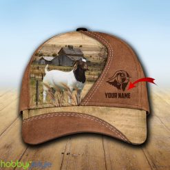 Boer Goat Custom Name Brown Cap Hat Model For Men And Women Gift - Unijames Boer Goat Customized Name Brown Cap_1