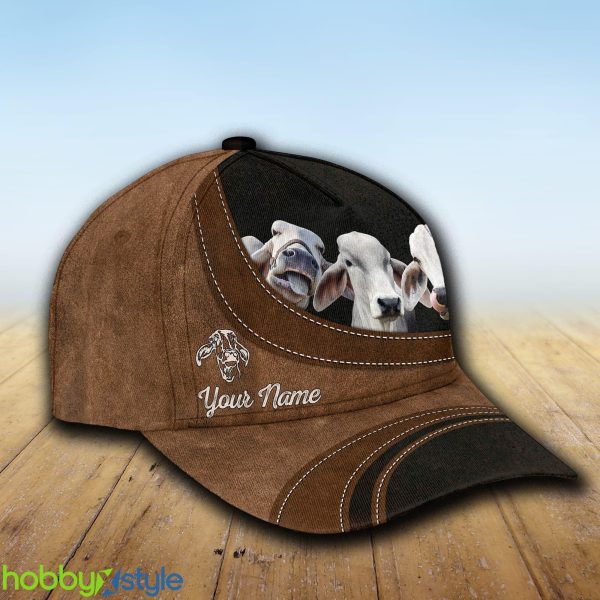 Brahman Happiness Custom Name Cap Hat Model For Men And Women Gift - Unijames Brahman Happiness Customized Name Cap_2