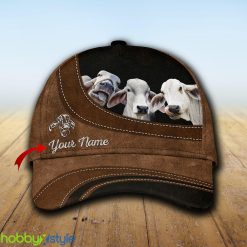 Brahman Happiness Custom Name Cap Hat Model For Men And Women Gift - Unijames Brahman Happiness Customized Name Cap_1