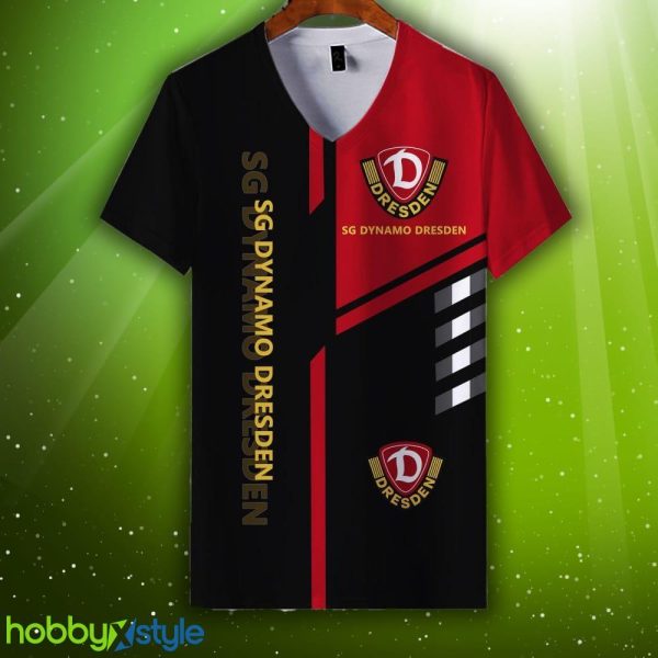 Bundesliga Dynamo Dresden Logo 7 Football Team Vneck 3D Tshirt For Fans - Bundesliga Dynamo Dresden Logo 7 Football Team Vneck 3D Tshirt For Fans