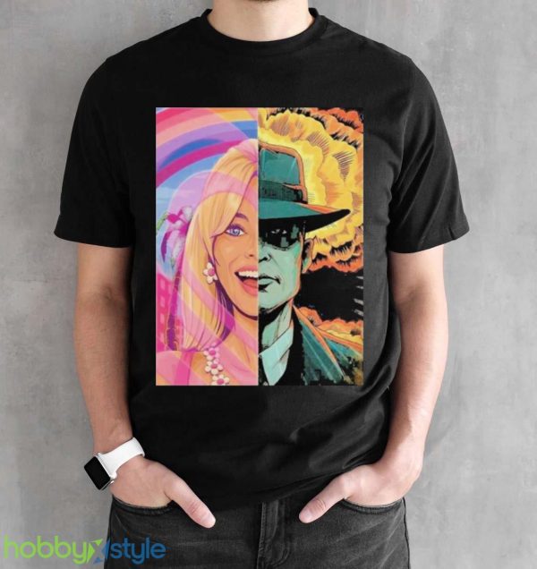 christopher Nolan 18 Days Until The Battle Barbie X Oppenheimer Barbenheimer Home Decor Poster Shirt - Black Unisex T-Shirt