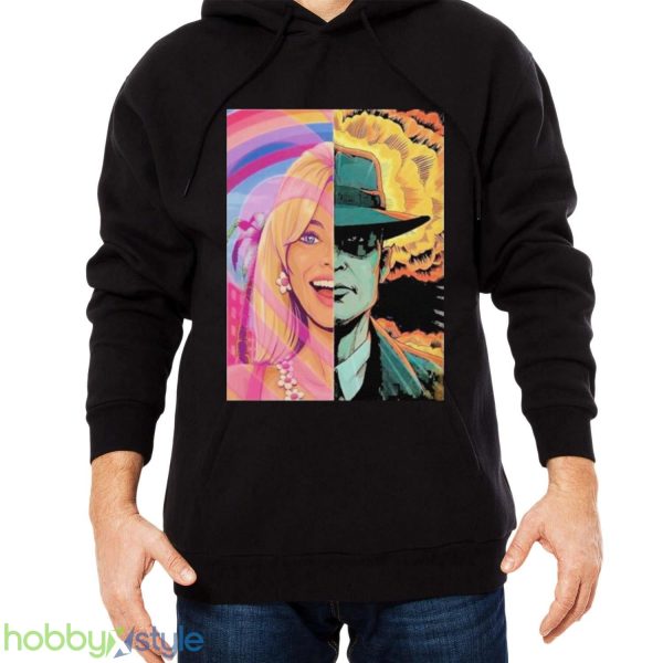 christopher Nolan 18 Days Until The Battle Barbie X Oppenheimer Barbenheimer Home Decor Poster Shirt - Men Black Hoodie