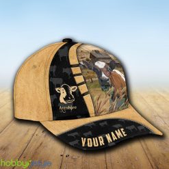 Custom Name Ayrshire Cattle 3D Cap Hat Model For Men And Women Gift - Unijames Custom Name Ayrshire Cattle 3D Cap_2