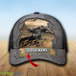 Custom Name Black Angus Metal Cap Hat Model For Men And Women Gift - Unijames Custom Name Black Angus Metal Pattern Cap_1