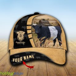 Custom Name Galloway Cattle Farmhouse Field Cap Hat Model For Men And Women Gift - Unijames Custom Name Galloway Cattle Farmhouse Field Cap TT17_1