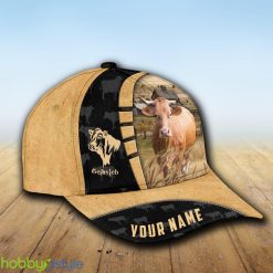 Custom Name Gelbvieh Cattle Farmhouse Field Cap Hat Model For Men And Women Gift - Unijames Custom Name Gelbvieh Cattle Farmhouse Field Cap TT4_2