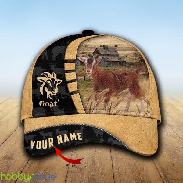 Custom Name Goat Cattle Farmhouse Field Cap Hat Model For Men And Women Gift - Unijames Custom Name Goat Cattle Farmhouse Field Cap TT13_1