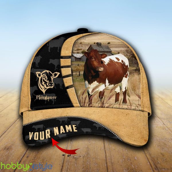 Custom Name Pinzgauer Cattle Farmhouse Field Cap Hat Model For Men And Women Gift - Unijames Custom Name Pinzgauer Cattle Farmhouse Field Cap TT26_1