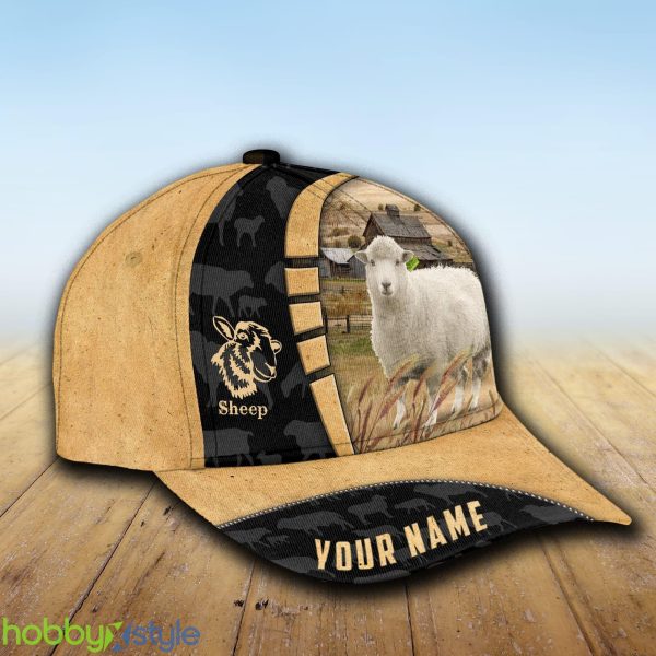 Custom Name Sheep Cattle Farmhouse Field Cap Hat Model For Men And Women Gift - Unijames Custom Name Sheep Cattle Farmhouse Field Cap TT11_2