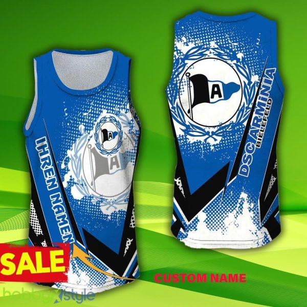 DSC Arminia Bielefeld Custom Name 3D Jersey Tanktop 11 Hollow Bundesliga Gift For Men And Women - DSC Arminia Bielefeld Custom Name 3D Jersey Tanktop 11 Hollow Bundesliga Gift For Men And Women