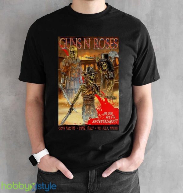 Guns N’ Roses July 08, 2023 Rome IT Event Poster Shirt Product Photo 2