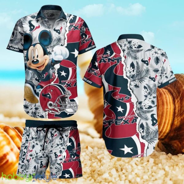 Houston Texans NFL Hawaiian Shirt And Short Mickey Graphic Tropical 3D Printed Gift For Men Women Product Photo 1
