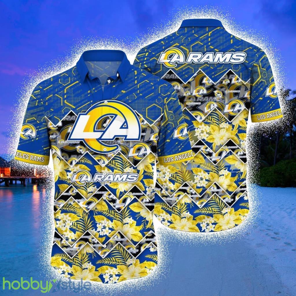 Los Angeles Rams NFL Hawaiian Shirt Graphic Tropical Pattern Beach Shirt Summer Best Gift For Fan Product Photo 1