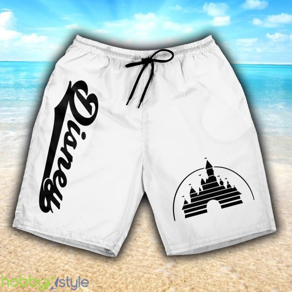 Mickey Castle Logo White 3D Shorts Sports Beach Summer For Mens Gift Disney Fans - Mickey Castle Logo White 3D Shorts Sports Beach Summer For Mens Gift Disney Fans