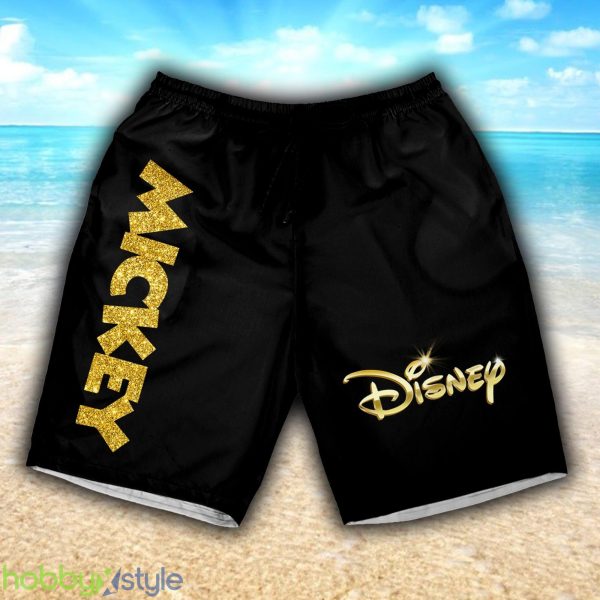 Mickey Gold Texture 3D Shorts Sports Beach Summer For Mens Gift Disney Fans - Mickey Gold Texture 3D Shorts Sports Beach Summer For Mens Gift Disney Fans