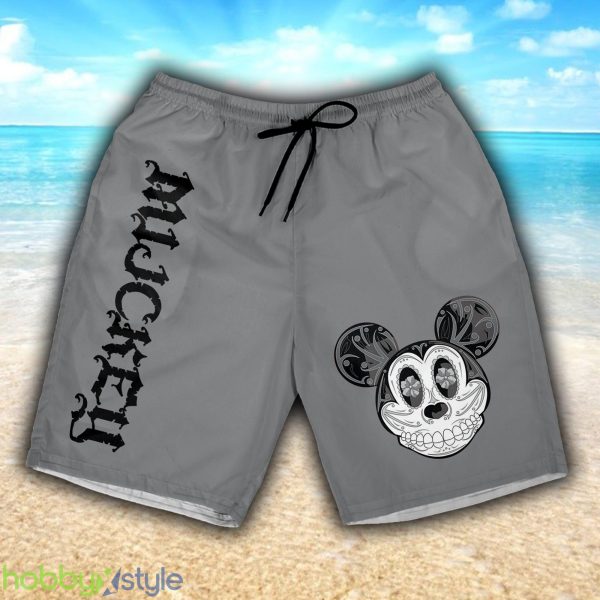 Mickey Mouse Sugar Skull Red Line 3D Shorts Sports Beach Summer For Mens Gift Disney Fans - Mickey Mouse Sugar Skull Red Line 3D Shorts Sports Beach Summer For Mens Gift Disney Fans