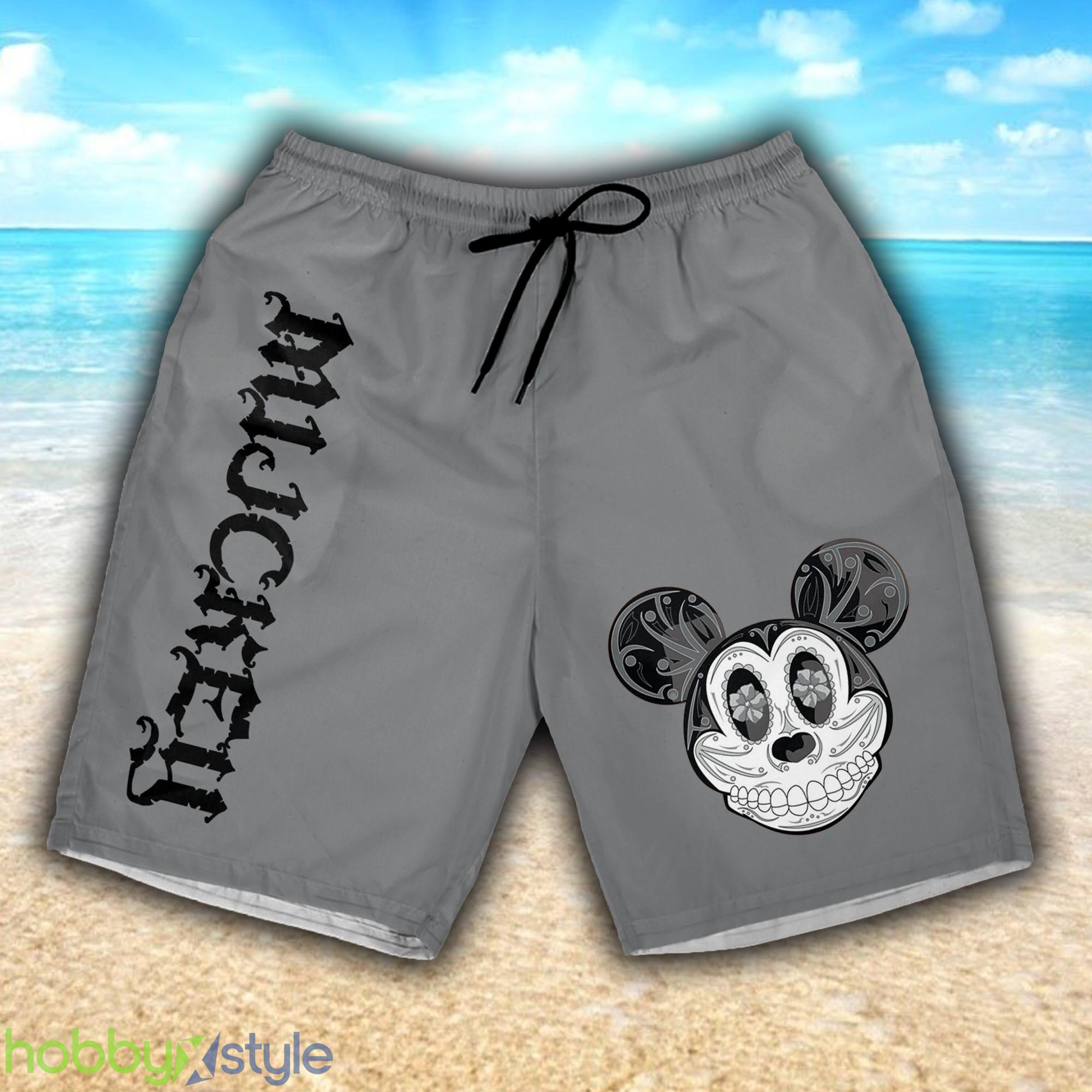 Mickey Mouse Sugar Skull Red Line 3D Shorts Sports Beach Summer For Mens Gift Disney Fans - Mickey Mouse Sugar Skull Red Line 3D Shorts Sports Beach Summer For Mens Gift Disney Fans