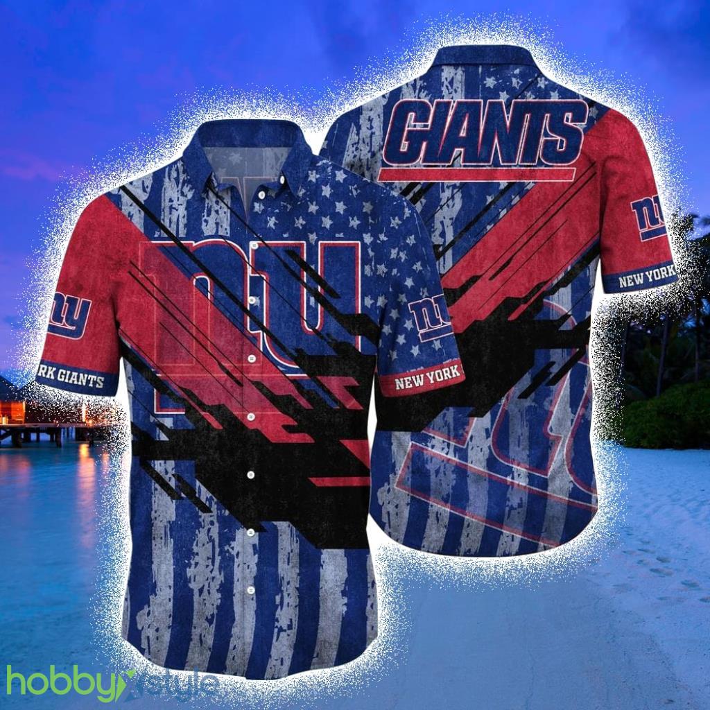 New York Giants NFL Football Hawaiian Shirt Short American Flag Print This Summer Best Gift For Fans Product Photo 1