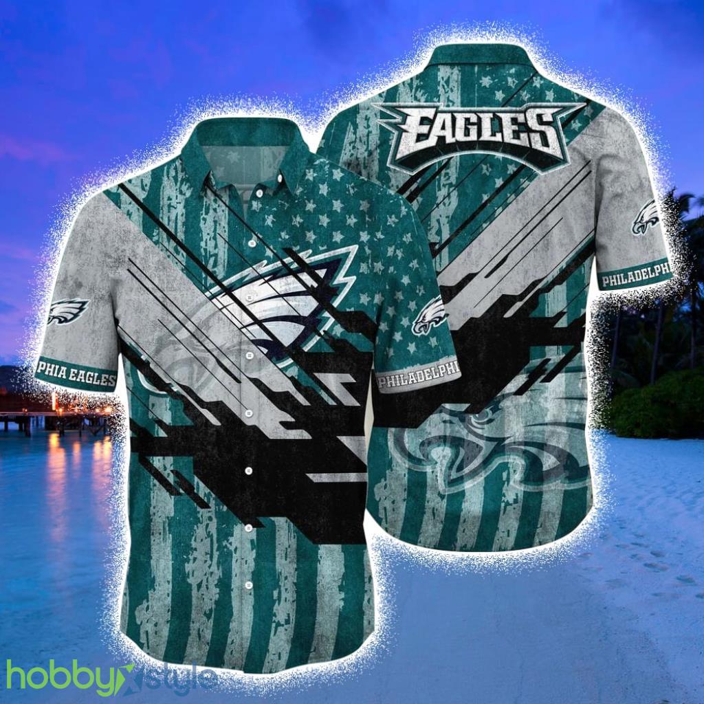 Philadelphia Eagles NFL Football Hawaiian Shirt Short American Flag Print This Summer Best Gift For Fans Product Photo 1