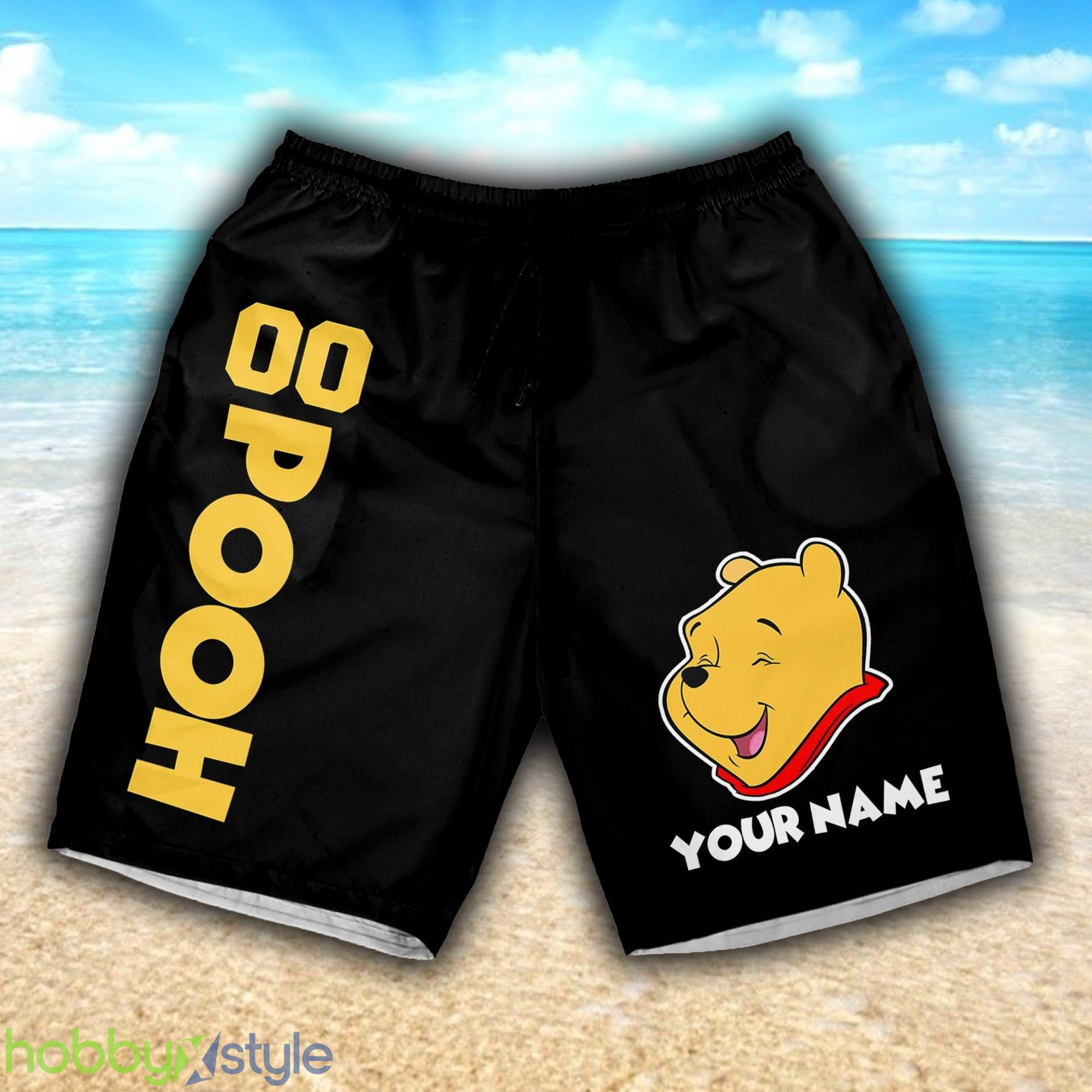 Pooh Baseball Black 3D Shorts Sports Custom Number And Name For Mens Gift Disney Fans - Pooh Baseball Black 3D Shorts Sports Custom Number And Name For Mens Gift Disney Fans