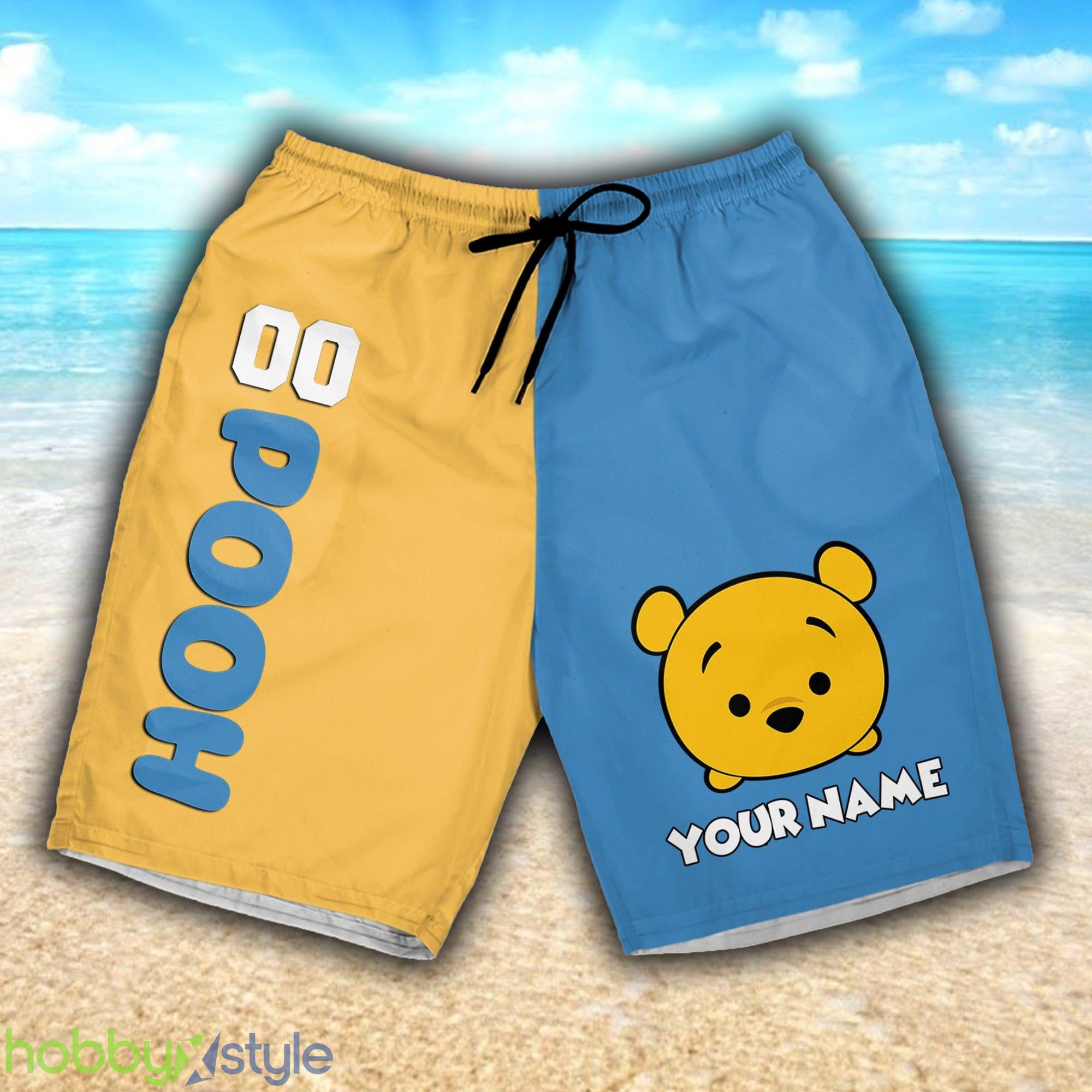 Pooh Baseball yellow Blue 3D Shorts Sports Custom Number And Name For Mens Gift Disney Fans - Pooh Baseball yellow Blue 3D Shorts Sports Custom Number And Name For Mens Gift Disney Fans