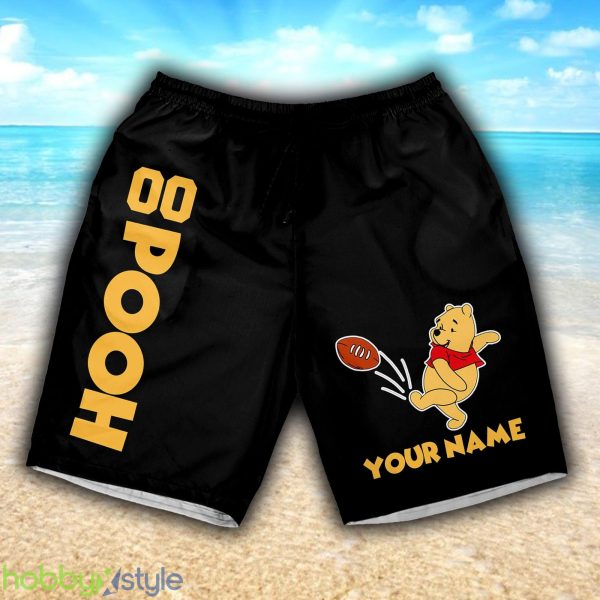 Pooh Football Black 3D Shorts Sports Custom Number And Name For Mens Gift Disney Fans - Pooh Football Black 3D Shorts Sports Custom Number And Name For Mens Gift Disney Fans