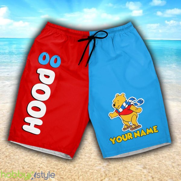 Pooh Skating Blue 3D Shorts Sports Custom Number And Name For Mens Gift Disney Fans - Pooh Skating Blue 3D Shorts Sports Custom Number And Name For Mens Gift Disney Fans
