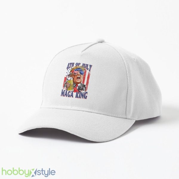 The Great Maga King Trump Happy 4th of July American Flag Cap - The Great Maga King Trump Happy 4th of July American Flag Cap