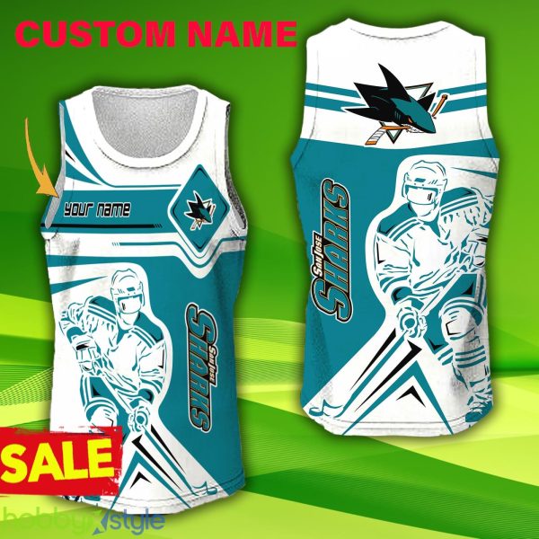 Top 11 Hollow NHL Custom Name San Jose Sharks 3D Jersey Tanktop Gift For Men And Women - Top 11 Hollow NHL Custom Name San Jose Sharks 3D Jersey Tanktop Gift For Men And Women