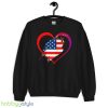 USA flag love america Funny T Shirt - 18000 Unisex Heavy Blend Crewneck Sweatshirt