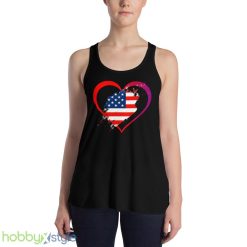 USA flag love america Funny T Shirt - 8800 Women's Flowy Racerback Tank