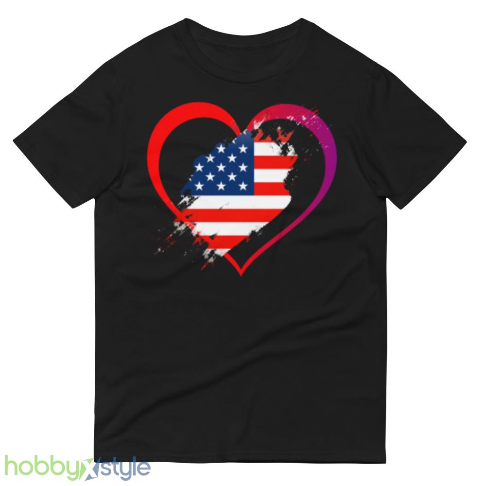 USA flag love america Funny T Shirt - 980 Lightweight Fashion Short Sleeve T-Shirt