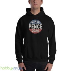 Vintage Mike Pence 2024 Design 2 Black T Shirt - 18500 Unisex Heavy Blend Hooded Sweatshirt