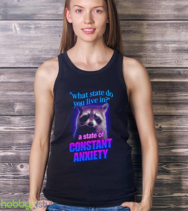 What State Do You Live In Raccoon shirt - Ladies Tank Top