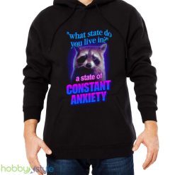 What State Do You Live In Raccoon shirt - Men Black Hoodie