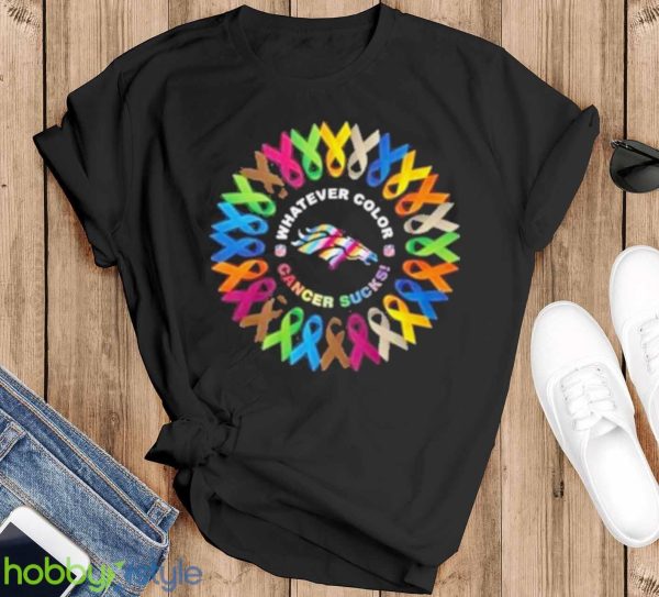Whatever Color Cancer Sucks NFL Denver Broncos Shirt Product Photo 1