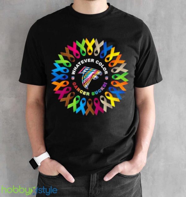 Whatever Color Cancer Sucks NFL Football Atlanta Falcons shirt Product Photo 2