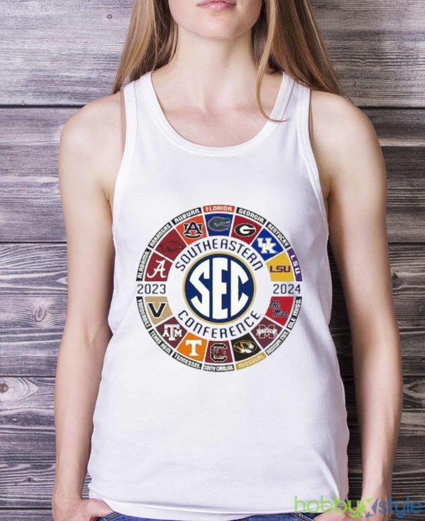2023 SEC Football All Team Logo Shirt - White Ladies Tank Top