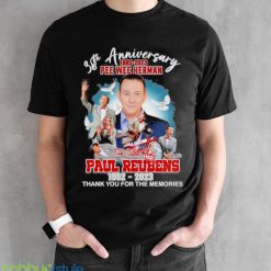 38th anniversary 1985 2023 Pee wee Herman Paul Reubens 1952 2023 thank you for the memories signature shirt - Black Unisex T-Shirt