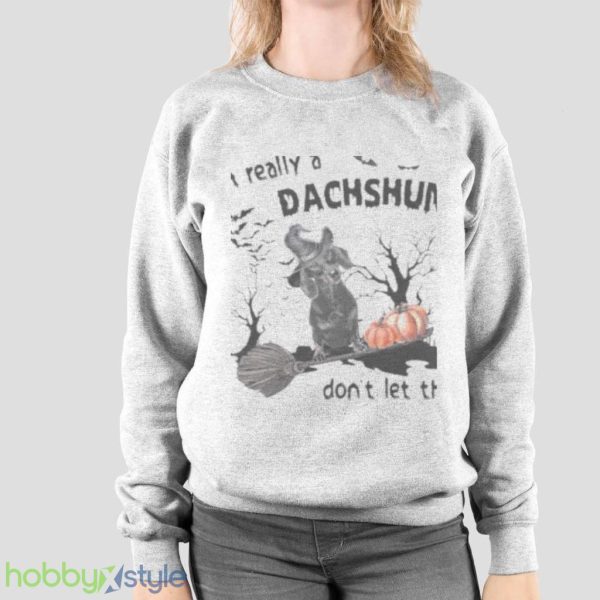Black Dachshund Dog Im Really A Dachshund Dont Let This Human Costume Fool You Halloween Shirt Product Photo 2