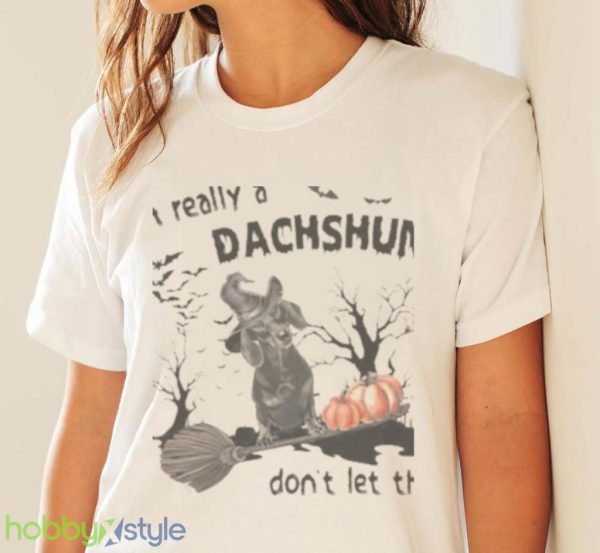 Black Dachshund Dog Im Really A Dachshund Dont Let This Human Costume Fool You Halloween Shirt Product Photo 4