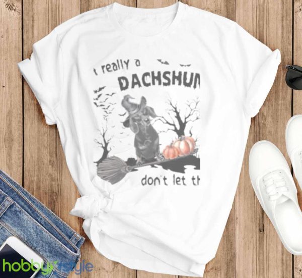 Black Dachshund Dog Im Really A Dachshund Dont Let This Human Costume Fool You Halloween Shirt Product Photo 6