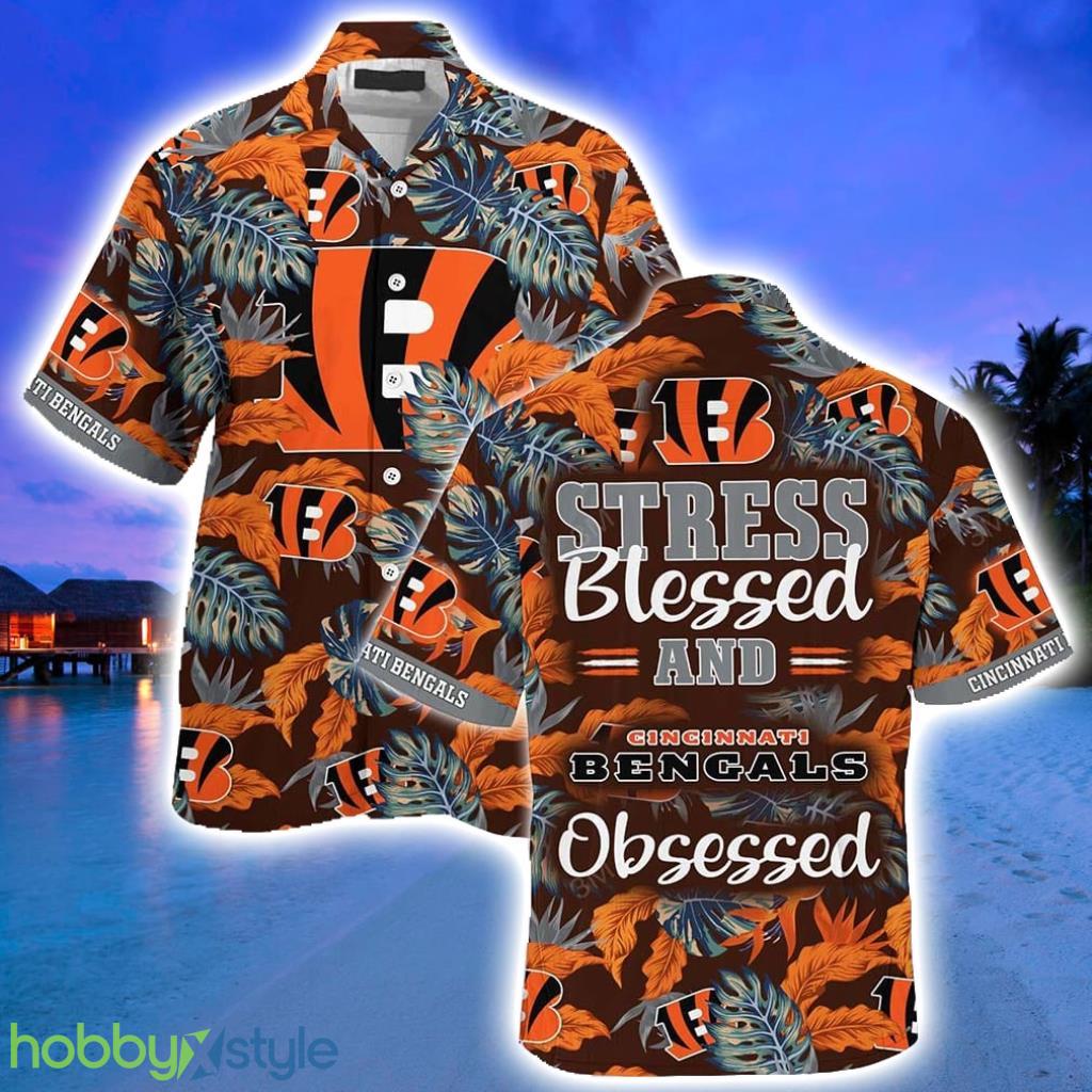 Cincinnati Bengals NFL Hawaiian Shirt, Stress Blessed Obsessed Summer Beach Gift For Fans Dolphins Product Photo 1