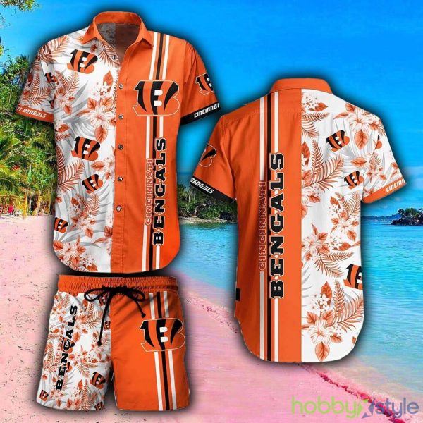 Cincinnati Bengals NFL Style 6 Summer 3D Hawaiian Shirt And Shorts For Men And Women Gift Fans - Cincinnati Bengals NFL Hawaiian Shirt Tropical Pattern Summer Shirt Style New Trends Gift For Best Fans_1