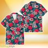 Cincinnati Reds Red Hibiscus Green Blue White Leaf Black Background 3D Hawaiian Shirt Gift For Fans Product Photo 2