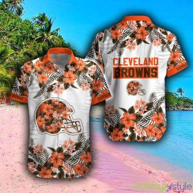 Cleveland Browns 3D Hawaiian Shirt And Shorts For Men And Women Gift Fans - Cleveland Browns Hawaiian Shirt, Shorts, Combo Hawaiian Shirt And Shorts_3